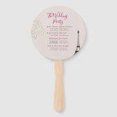 Chic Blush Pink & Gold Verziert Eiffelturm Hochzei Fächer (Rückseite)