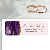 Chic Blush Pink Gold Wedding Rücksendeadresse