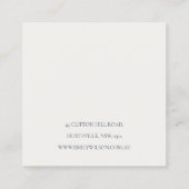 Chic Blush Pink Green Blume Stuhlvorführung Anzeig Quadratische Visitenkarte (Rückseite)