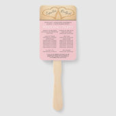 Chic Blush Pink Hearts Sand Beach Hochzeitsprogram Fächer (Rückseite)