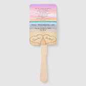 Chic Blush Pink Hearts Sand Beach Hochzeitsprogram Fächer (Vorderseite)