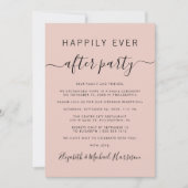 Chic Blush Pink Hochzeitsempfang Einladung (Vorderseite)