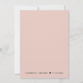 Chic Blush Pink Hochzeitsempfang Einladung (Rückseite)