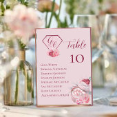 Chic Blush Pink Hochzeitssitze Tischnummer