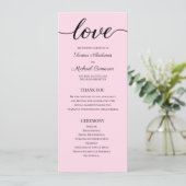 Chic Blush Pink - individuell anpassbare Hochzeits Programm (Stehend Vorderseite)