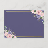 Chic Blush Pink Lavendel Floral Hochzeitsempfang Begleitkarte (Rückseite)