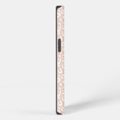 Chic Blush Pink Leopard Print Monogram iPhone Hülle (Rechte Seite)