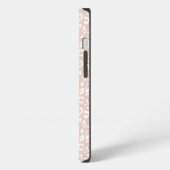 Chic Blush Pink Leopard Print Monogram iPhone Hülle (Linke Seite)
