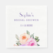 Chic Blush Pink Lilac Bright Rose Brautparty Serviette (Vorderseite)