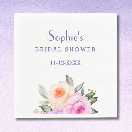 Chic Blush Pink Lilac Bright Rose Brautparty Serviette