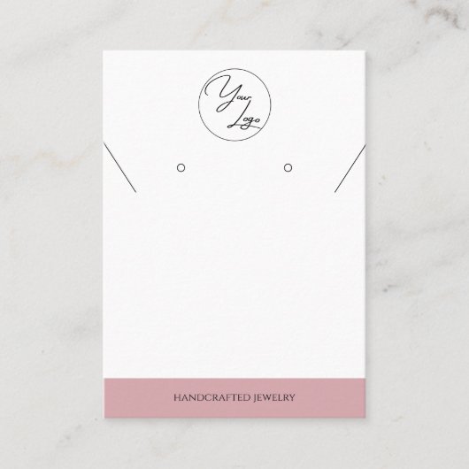 Chic Blush Pink | Logo-Schmuckkarte Telefonnummerkarte (Vorderseite)
