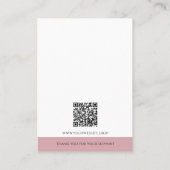 Chic Blush Pink | Logo-Schmuckkarte Telefonnummerkarte (Rückseite)