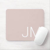 Chic Blush Pink Mit Monogramm Oversible Initialen Mousepad (Mit Mouse)