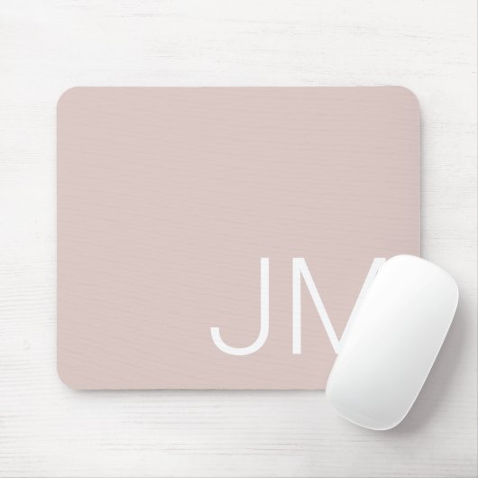 Chic Blush Pink Mit Monogramm Oversible Initialen Mousepad (Mit Mouse)