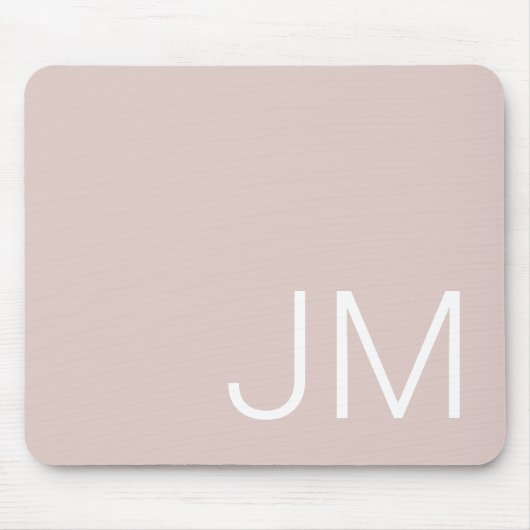 Chic Blush Pink Mit Monogramm Oversible Initialen Mousepad (Vorne)