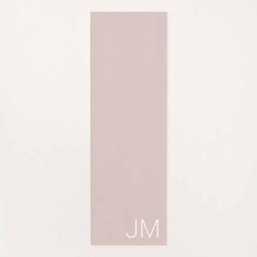 Chic Blush Pink Mit Monogramm Oversible Initialen Yogamatte (Vorderseite)