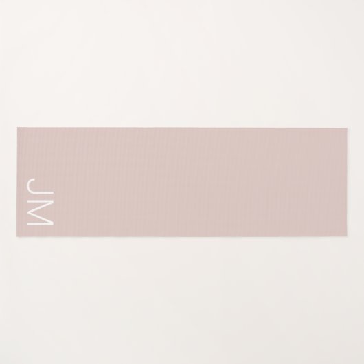 Chic Blush Pink Mit Monogramm Oversible Initialen Yogamatte (Vorderseite (Horizontal))