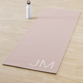 Chic Blush Pink Mit Monogramm Oversible Initialen Yogamatte