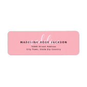 Chic Blush Pink mit schwarzem kalligraphischen Nam (Vorne)