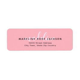 Chic Blush Pink mit schwarzem kalligraphischen Nam