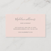 Chic Blush Pink Moderne Monogram Script-Signatur Visitenkarte (Rückseite)