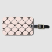 Chic Blush Pink Monogram Initial Elegant Luxus Gepäckanhänger (Vorderseite (Horizontal))