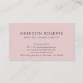 Chic Blush Pink Monogram Initial M Haarmakeup Visitenkarte (Rückseite)