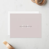 Chic Blush Pink Monogram Mitteilungskarte (Vorderseite/Rückseite Beispiel)