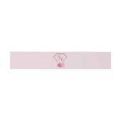 Chic Blush Pink Monogram Wedding Einladungsbanderole (Flach)