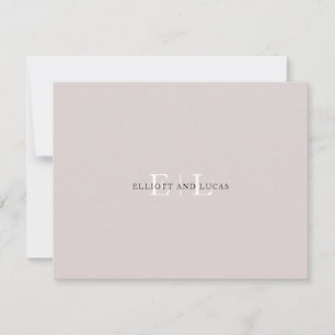 Chic Blush Pink Monogramm Mitteilungskarte