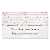 Chic Blush Pink Music Notes Business name website Magnetische Visitenkarte (Vorderseite)