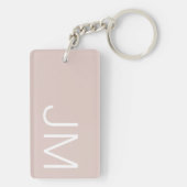 Chic Blush Pink Oversified Mit Monogramm Initials Schlüsselanhänger (Rückseite)