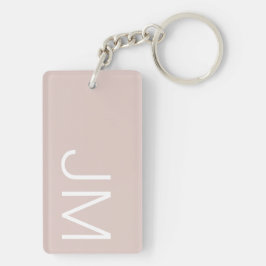 Chic Blush Pink Oversified Mit Monogramm Initials Schlüsselanhänger