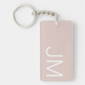 Chic Blush Pink Oversified Mit Monogramm Initials Schlüsselanhänger (Vorderseite)