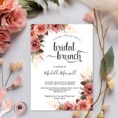 Chic Blush Pink Pampas Grass Bridal Brunch Einladung
