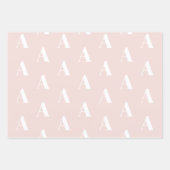 Chic Blush Pink Pine Blass Blue Creme Custom Monog Geschenkpapier Set (Vorderseite)