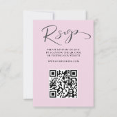 Chic Blush Pink QR Code UAWG Wedding RSVP Karte (Vorderseite)