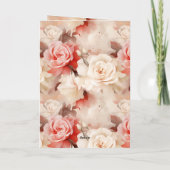 Chic Blush Pink Rose Blumenkuchen Geburtstag Karte (Rückseite)