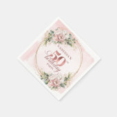 Chic Blush Pink Rose Gold 50th Birthday Napkins Serviette (Ecke)