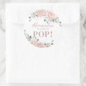 Chic Blush Pink Rose Gold Baby Bereit zum Pop Runder Aufkleber (Tasche)