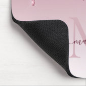 Chic Blush Pink Rose Gold Glitzer Sparkline Monogr Mousepad (Ecke)