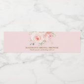 Chic Blush Pink Roses Floral Baby Brautparty Wine Wasserflaschenetikett (Einzelnes Label)