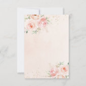 Chic Blush Pink Roses Floral Gold Girl Babydusche Dankeskarte (Rückseite)