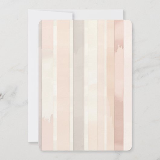 Chic Blush Pink Stripes Babydusche Einladung (Rückseite)