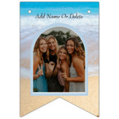 Chic Blush Pink Sunset Beach Hochzeit Wimpelkette (Zweite Fahne)