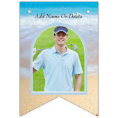 Chic Blush Pink Sunset Beach Hochzeit Wimpelkette (Erste Fahne)