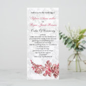 Chic Blush Pink Vintage Blumenhochzeit Programm (Stehend Vorderseite)