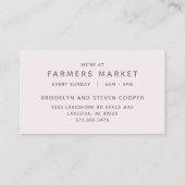 Chic Blush Pink Wasserfarbe Beruflich Visitenkarte (Rückseite)