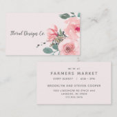 Chic Blush Pink Wasserfarbe Beruflich Visitenkarte (Vorne/Hinten)