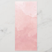 Chic Blush Pink Wasserfarbe, Monogram Wedelmenü Menükarte (Rückseite)